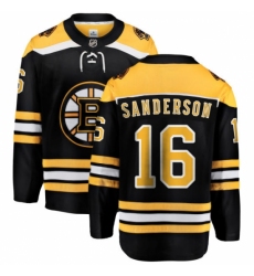 Men's Boston Bruins #16 Derek Sanderson Authentic Black Home Fanatics Branded Breakaway NHL Jersey