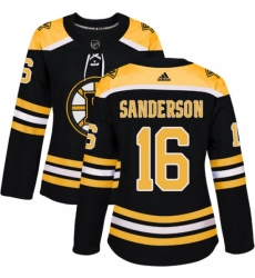 Women's Adidas Boston Bruins #16 Derek Sanderson Authentic Black Home NHL Jersey