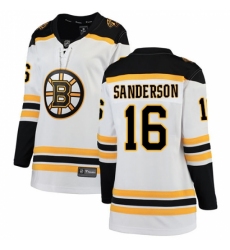 Women's Boston Bruins #16 Derek Sanderson Authentic White Away Fanatics Branded Breakaway NHL Jersey