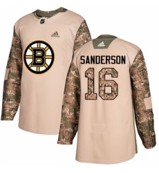Youth Adidas Boston Bruins #16 Derek Sanderson Authentic Camo Veterans Day Practice NHL Jersey