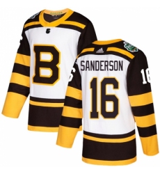 Youth Adidas Boston Bruins #16 Derek Sanderson Authentic White 2019 Winter Classic NHL Jersey