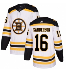 Youth Adidas Boston Bruins #16 Derek Sanderson Authentic White Away NHL Jersey