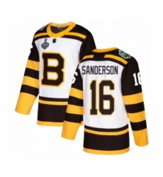 Youth Boston Bruins #16 Derek Sanderson Authentic White Winter Classic 2019 Stanley Cup Final Bound Hockey Jersey