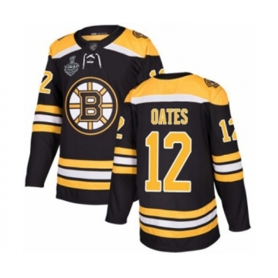 Men's Boston Bruins #12 Adam Oates Authentic Black Home 2019 Stanley Cup Final Bound Hockey Jersey Men's Boston Bruins #12 Adam Oates Authentic Black Home 2019 Stanley Cup Final Bound Hockey Jersey