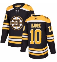 Men's Adidas Boston Bruins #10 Anders Bjork Authentic Black Home NHL Jersey