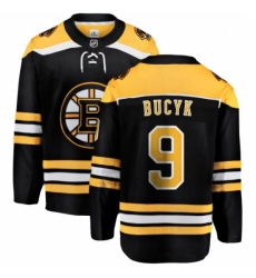 Men's Boston Bruins #9 Johnny Bucyk Authentic Black Home Fanatics Branded Breakaway NHL Jersey