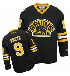 Men's Reebok Boston Bruins #9 Johnny Bucyk Authentic Black Third NHL Jersey