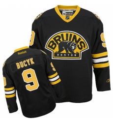 Women's Reebok Boston Bruins #9 Johnny Bucyk Authentic Black Third NHL Jersey