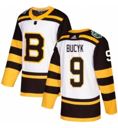 Youth Adidas Boston Bruins #9 Johnny Bucyk Authentic White 2019 Winter Classic NHL Jersey