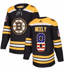 Men's Adidas Boston Bruins #8 Cam Neely Authentic Black USA Flag Fashion NHL Jersey