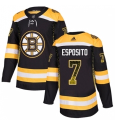 Men's Adidas Boston Bruins #7 Phil Esposito Authentic Black Drift Fashion NHL Jersey