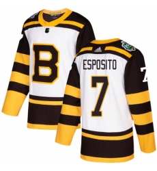 Men's Adidas Boston Bruins #7 Phil Esposito Authentic White 2019 Winter Classic NHL Jersey