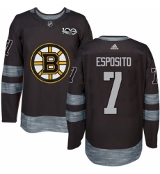 Men's Adidas Boston Bruins #7 Phil Esposito Premier Black 1917-2017 100th Anniversary NHL Jersey