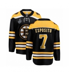 Men's Boston Bruins #7 Phil Esposito Authentic Black Home Fanatics Branded Breakaway 2019 Stanley Cup Final Bound Hockey Jersey