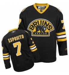 Men's Reebok Boston Bruins #7 Phil Esposito Authentic Black Third NHL Jersey