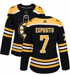 Women's Adidas Boston Bruins #7 Phil Esposito Premier Black Home NHL Jersey