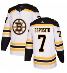 Youth Adidas Boston Bruins #7 Phil Esposito Authentic White Away NHL Jersey