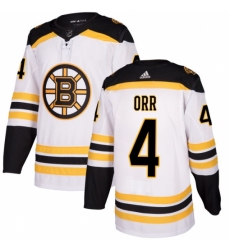 Women's Adidas Boston Bruins #4 Bobby Orr Authentic White Away NHL Jersey
