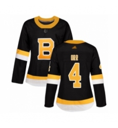 Women's Boston Bruins #4 Bobby Orr Authentic Black Alternate Hockey Jersey