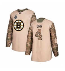 Youth Boston Bruins #4 Bobby Orr Authentic Camo Veterans Day Practice 2019 Stanley Cup Final Bound Hockey Jersey
