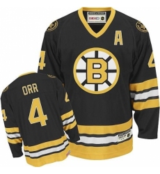 Youth CCM Boston Bruins #4 Bobby Orr Authentic Black Throwback NHL Jersey