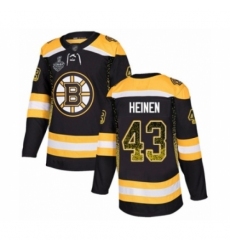 Men's Boston Bruins #43 Danton Heinen Authentic Black Drift Fashion 2019 Stanley Cup Final Bound Hockey Jersey