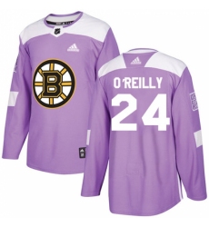 Men's Adidas Boston Bruins #24 Terry O'Reilly Authentic Purple Fights Cancer Practice NHL Jersey