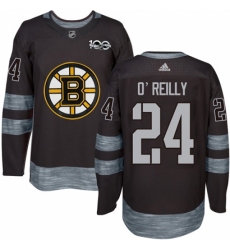 Men's Adidas Boston Bruins #24 Terry O'Reilly Premier Black 1917-2017 100th Anniversary NHL Jersey