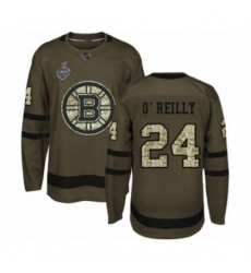 Men's Boston Bruins #24 Terry O'Reilly Authentic Green Salute to Service 2019 Stanley Cup Final Bound Hockey Jersey