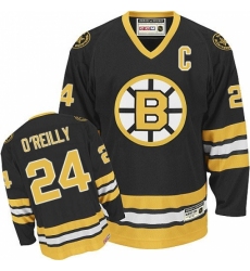 Men's CCM Boston Bruins #24 Terry O'Reilly Authentic Black Throwback NHL Jersey