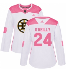 Women's Adidas Boston Bruins #24 Terry O'Reilly Authentic White/Pink Fashion NHL Jersey