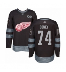 Men's Detroit Red Wings #74 Madison Bowey Authentic Black 1917-2017 100th Anniversary Hockey Jersey