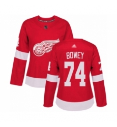 Women's Detroit Red Wings #74 Madison Bowey Authentic Red Home Hockey Jersey