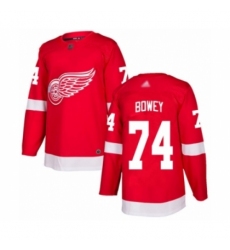 Youth Detroit Red Wings #74 Madison Bowey Authentic Red Home Hockey Jersey