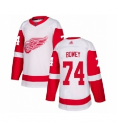 Youth Detroit Red Wings #74 Madison Bowey Authentic White Away Hockey Jersey