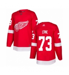 Men's Detroit Red Wings #73 Adam Erne Authentic Red Home Hockey Jersey