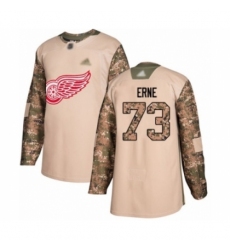 Youth Detroit Red Wings #73 Adam Erne Authentic Camo Veterans Day Practice Hockey Jersey