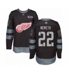 Men's Detroit Red Wings #22 Patrik Nemeth Authentic Black 1917-2017 100th Anniversary Hockey Jersey