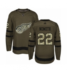 Men's Detroit Red Wings #22 Patrik Nemeth Authentic Green Salute to Service Hockey Jersey