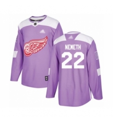 Youth Detroit Red Wings #22 Patrik Nemeth Authentic Purple Fights Cancer Practice Hockey Jersey