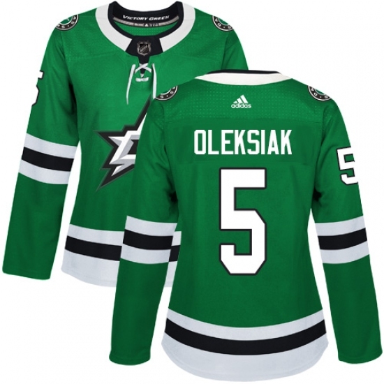 Women's Adidas Dallas Stars #5 Jamie Oleksiak Authentic Green Home NHL Jersey Women's Adidas Dallas Stars #5 Jamie Oleksiak Authentic Green Home NHL Jersey