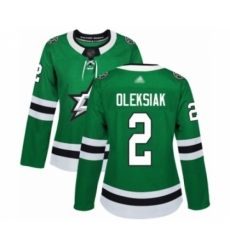 Women's Dallas Stars #2 Jamie Oleksiak Authentic Green Home Hockey Jersey