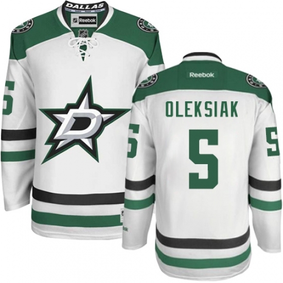 Youth Reebok Dallas Stars #5 Jamie Oleksiak Authentic White Away NHL Jersey Youth Reebok Dallas Stars #5 Jamie Oleksiak Authentic White Away NHL Jersey