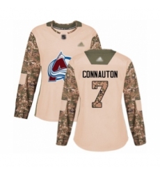 Women's Colorado Avalanche #7 Kevin Connauton Authentic Camo Veterans Day Practice Hockey Jersey