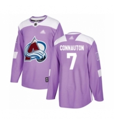 Youth Colorado Avalanche #7 Kevin Connauton Authentic Purple Fights Cancer Practice Hockey Jersey