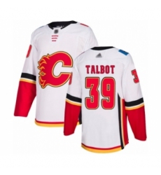 Men's Calgary Flames #39 Cam Talbot Authentic White Away Hockey Jersey