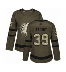 Women's Calgary Flames #39 Cam Talbot Authentic Green Salute to Service Hockey Jersey