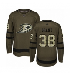Men's Anaheim Ducks #38 Derek Grant Authentic Green Salute to Service Hockey Jersey