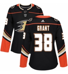 Women's Adidas Anaheim Ducks #38 Derek Grant Authentic Black Home NHL Jersey