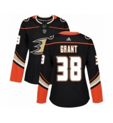Women's Anaheim Ducks #38 Derek Grant Authentic Black Home Hockey Jersey